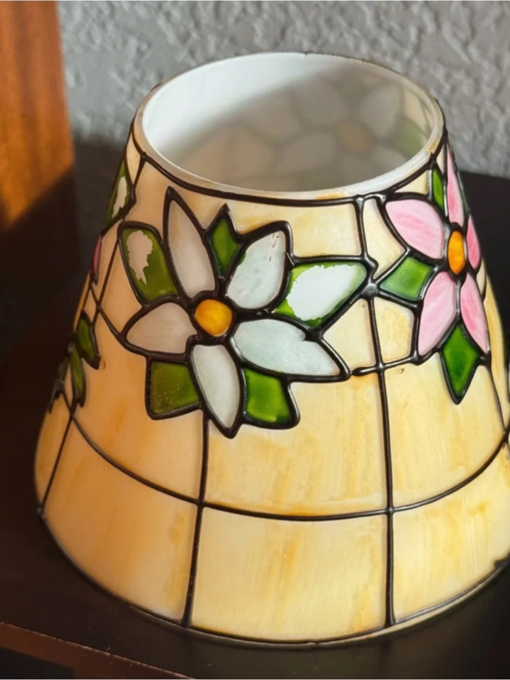 Vintage Tiffany Style Floral Tea Light Fairy Lamp Holder